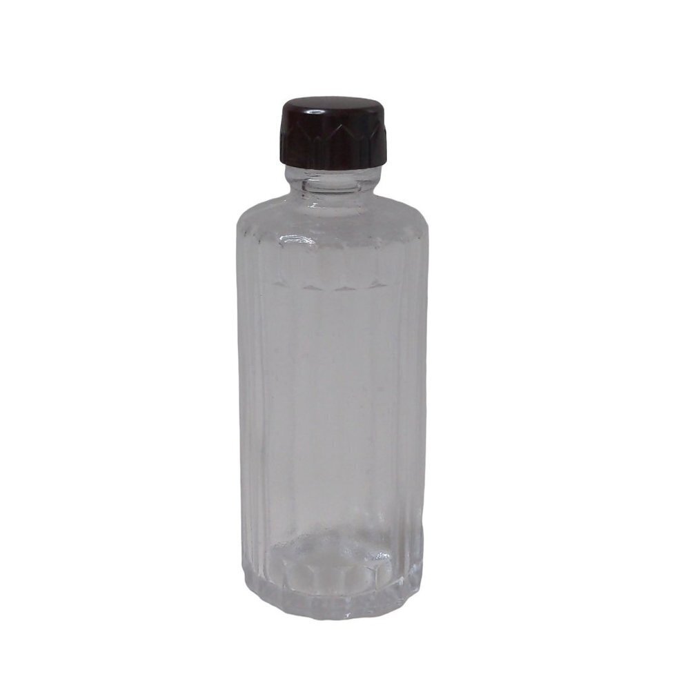 Vintage Glass Shampoo Toiletries Bottle‎ 4" Twist Top